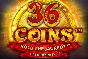 Automat 36 Coins - Lesklé zlaté mince na červenom pozadí